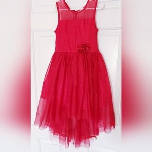 Red Sleeveless Sparkly Glitter Party Dress for girls Size 6X